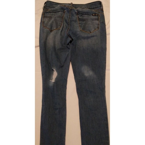 Seven 7 Booty Shaper Leggings Denim Jeans Jeggings Distressed Size 6 - Picture 8 of 10